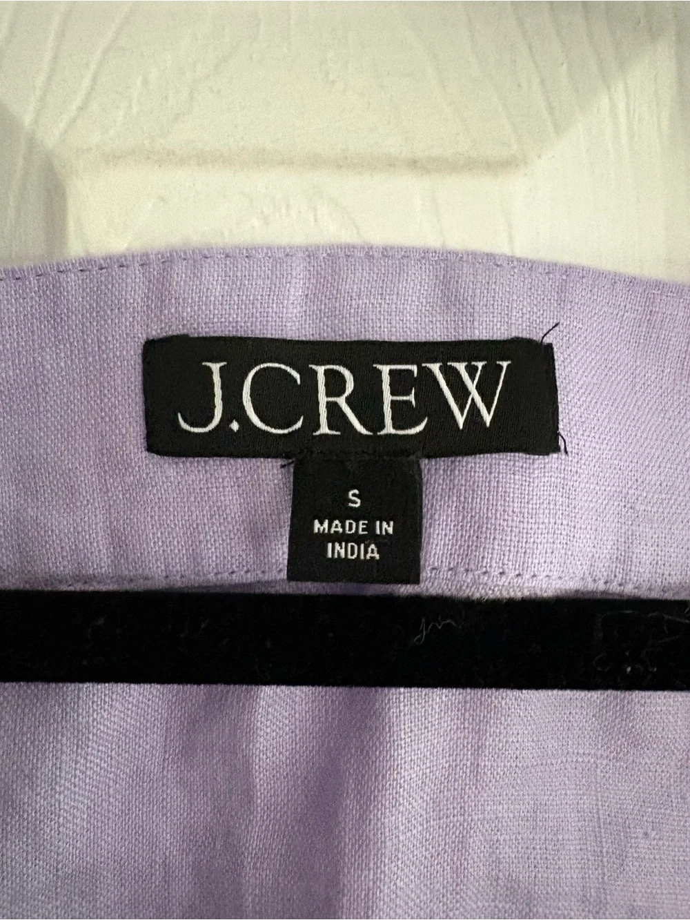 J. Crew Lavender Square-Neck Puff Sleeve Button-Front Linen Top